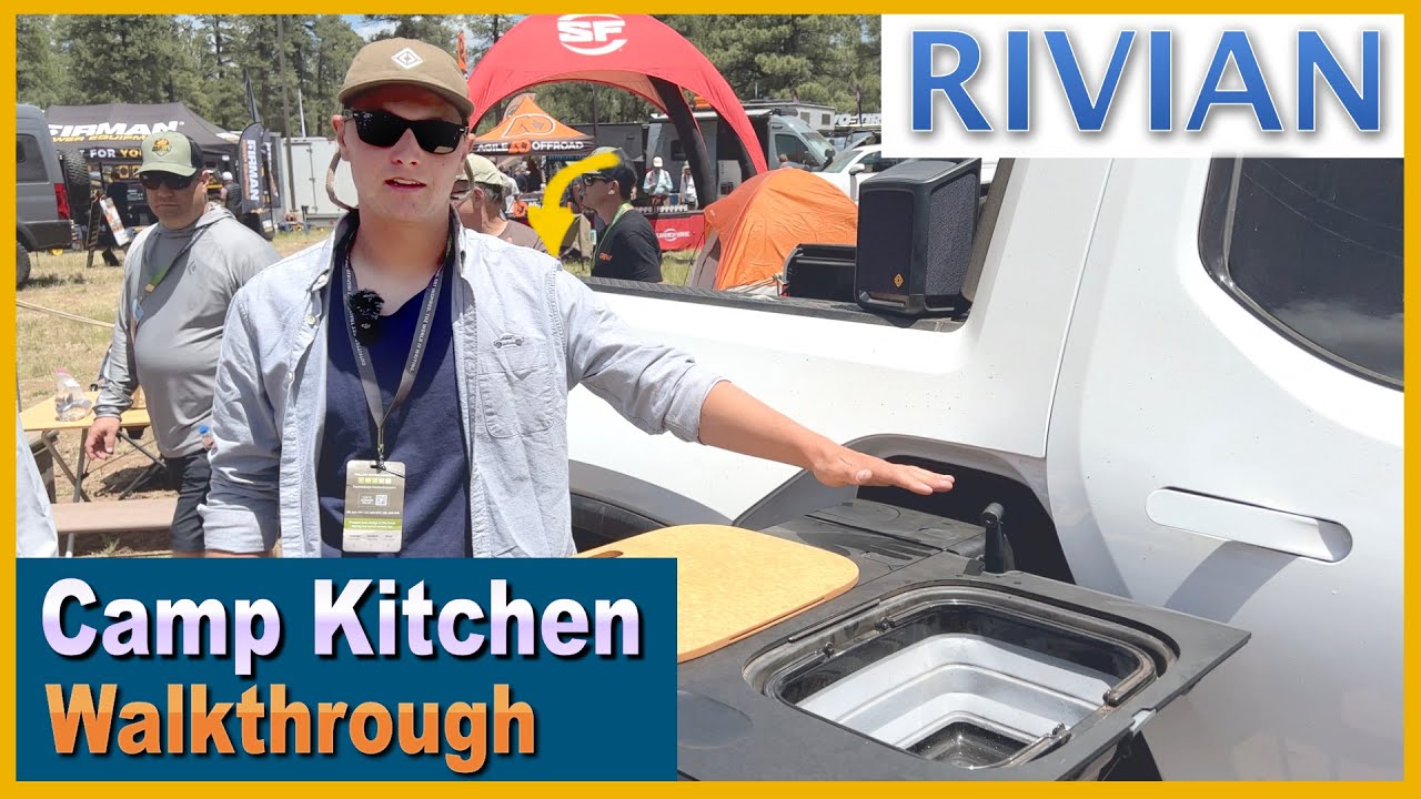 Rivian R1T Camp Kitchen Walkthrough - Snow Peak - Overland Expo West 2022 | RIVIAN Dad