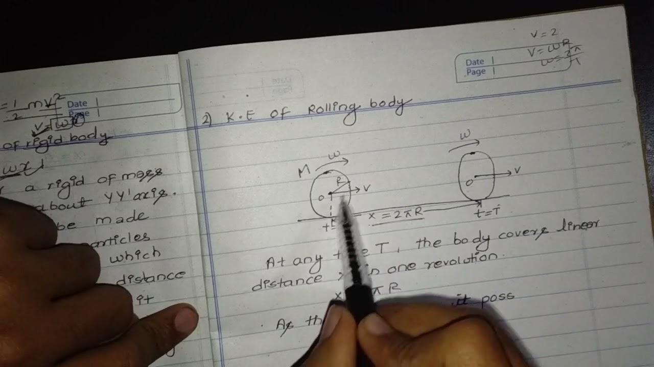 Kinetic Energy of Rolling body Class 12 / Rotational dynamics