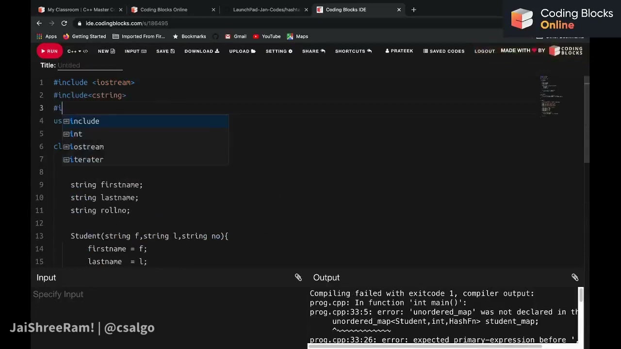 17:Unordered Map Hash Functions for Custom Class