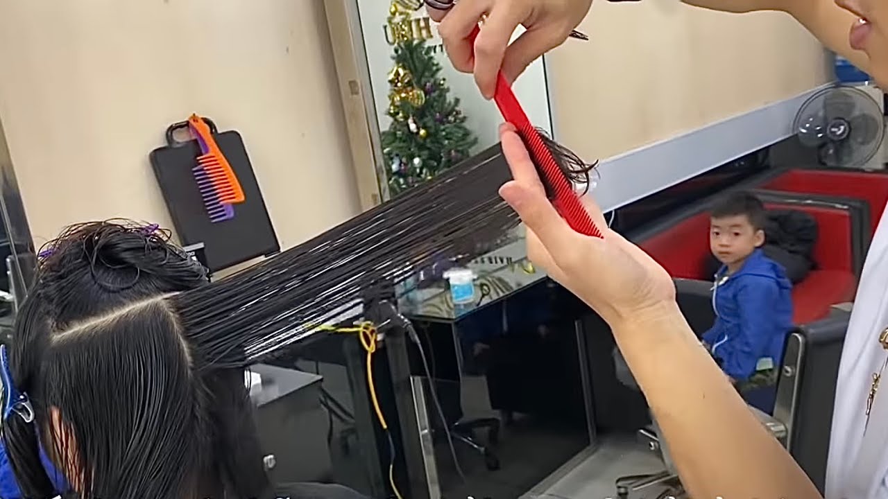 Dang Hieu. Hướng dẫn cắt uốn tóc dài Layer đơn giản. (LONG Classic Hair )