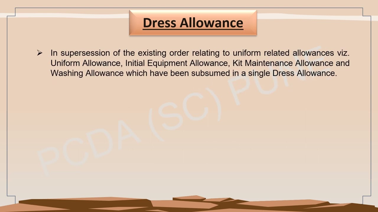 Video 14 Dress Allowance