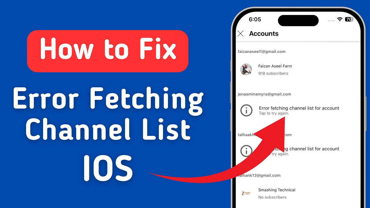 How To Fix Error Fetching Channel List For Account Ios