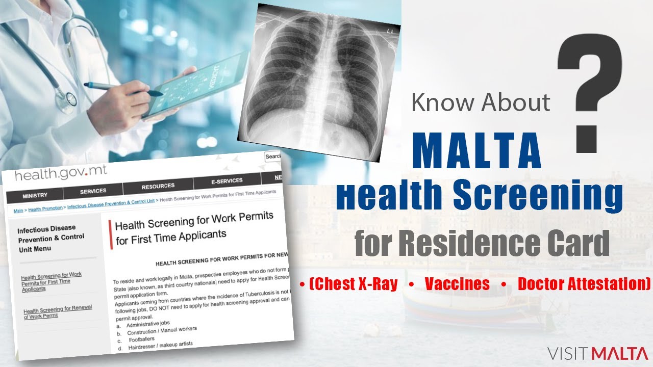 Malta Health Screening for Malta Work Permit, Malta Chest X-Ray for Work Permit, Malta Chest X-Ray