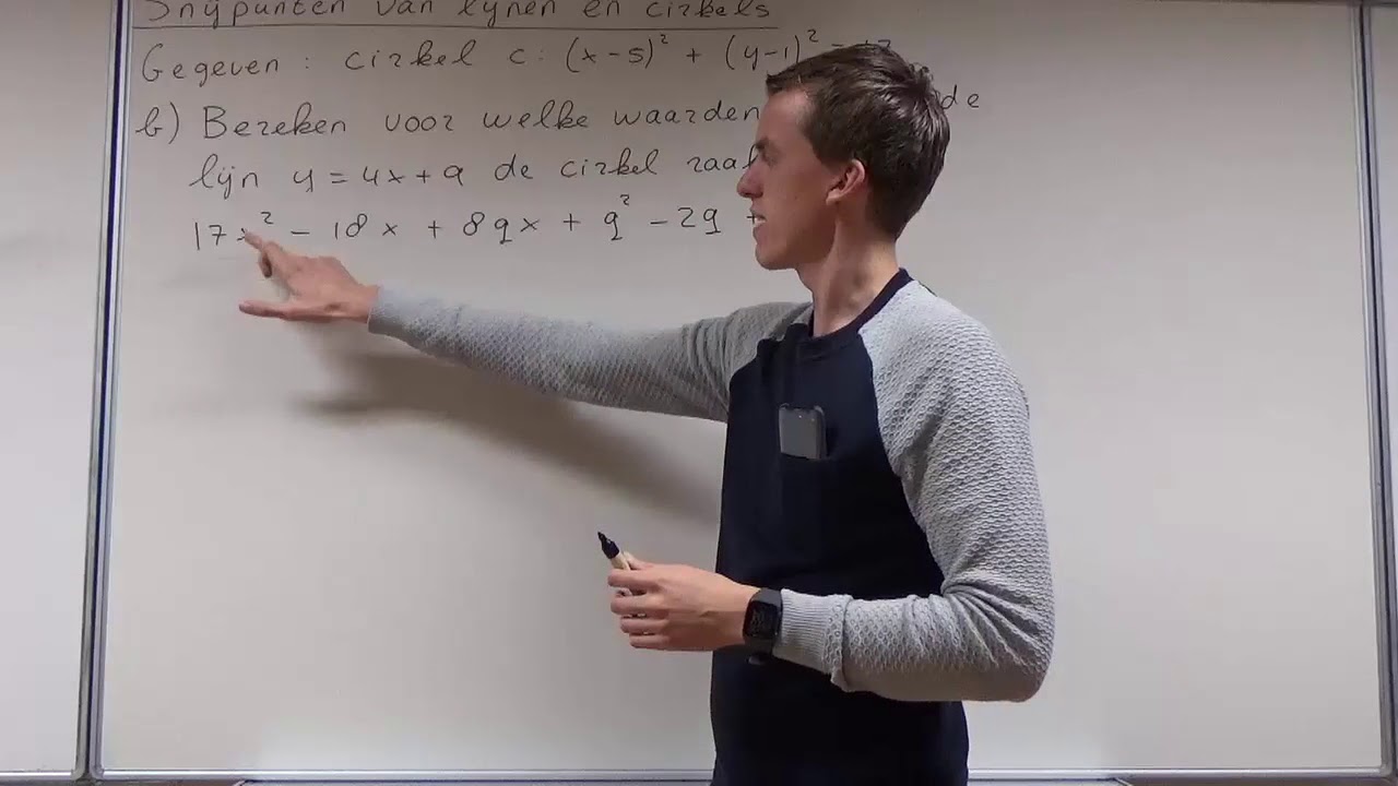 Snijpunten van lijnen en cirkels (HAVO wiskunde B & VWO wiskunde B)