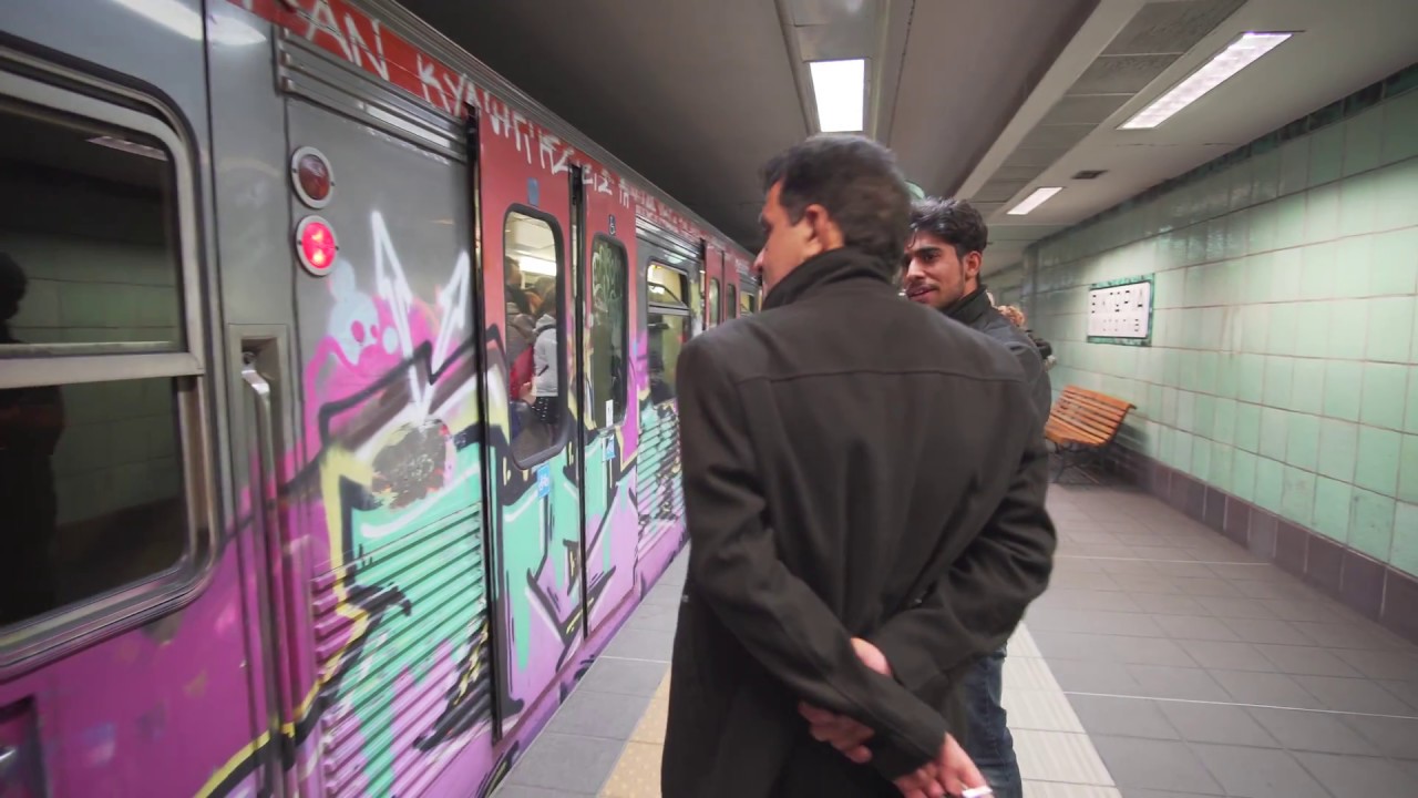 Greece, Athens, metro ride from Victoria to Attiki
