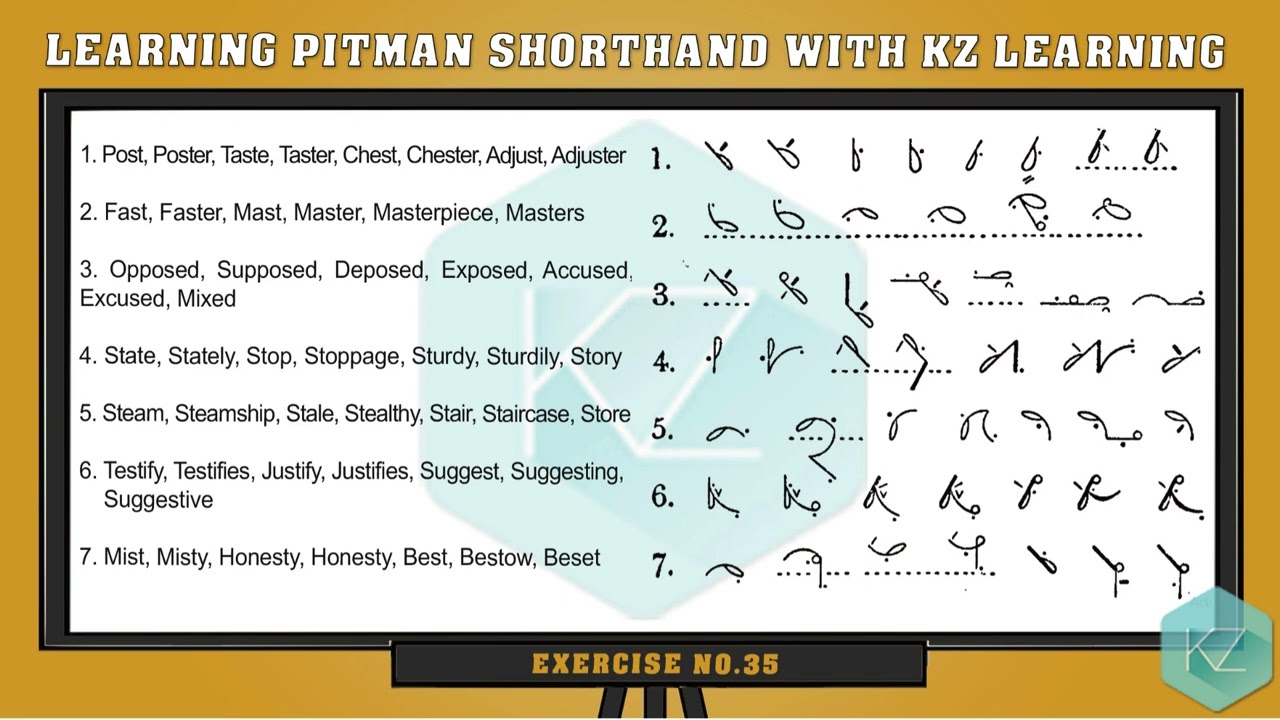 Exercise No.35 (Loop ST and STR) - Pitman Shorthand Dictation - KZ Learning #shorthand