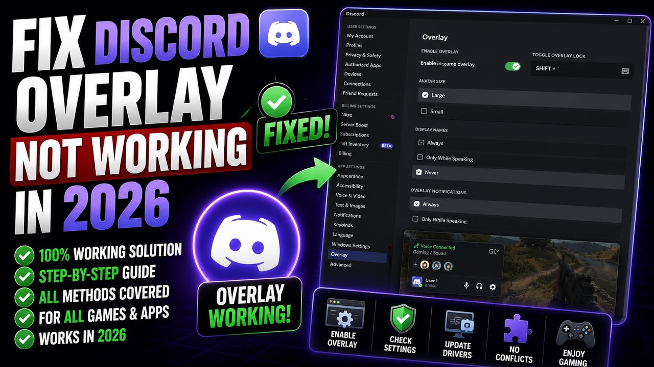 How to Fix Discord Overlay Not Working in 2026 (Step-by-Step Guide)