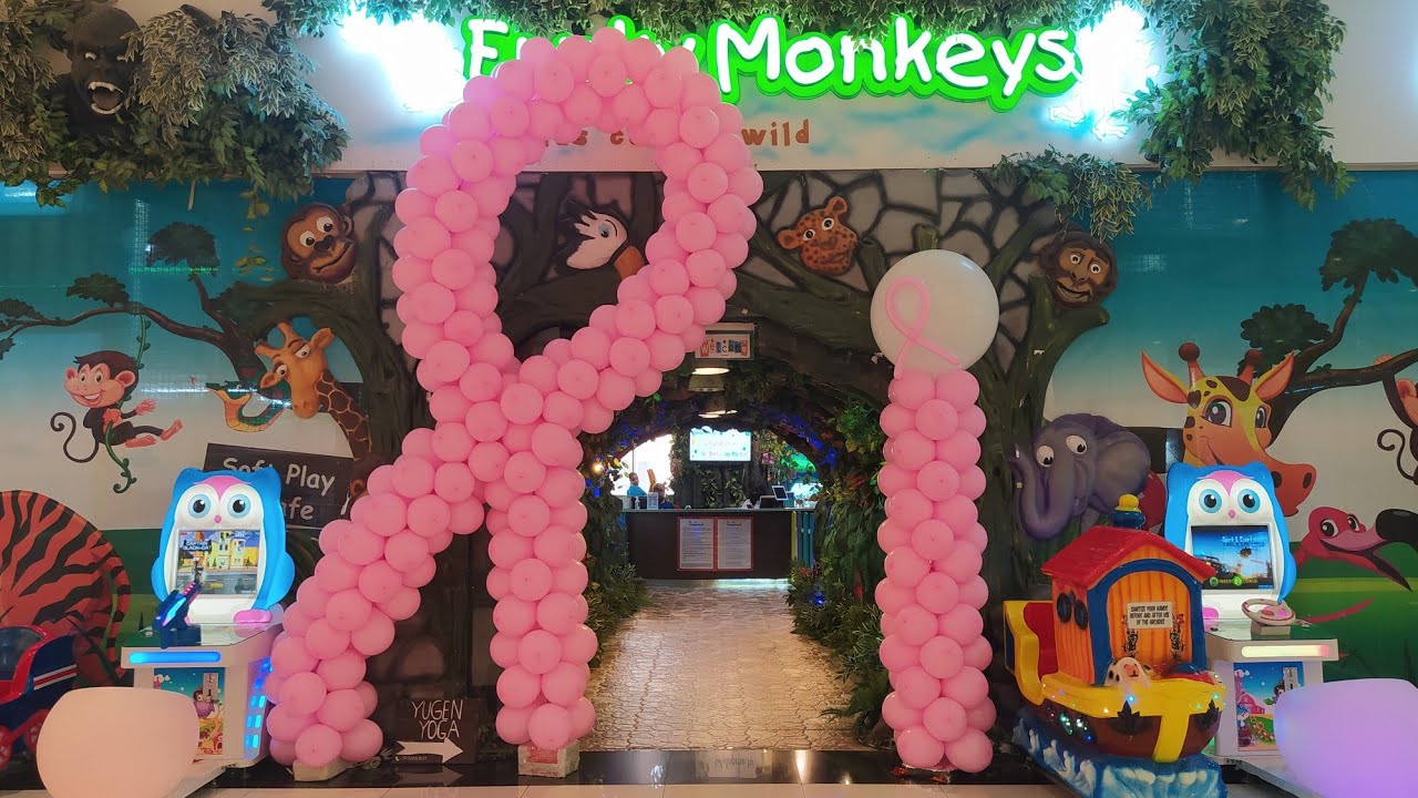 how to make breast cancer awareness balloon decoration || breast cancer awareness || balloon ideas