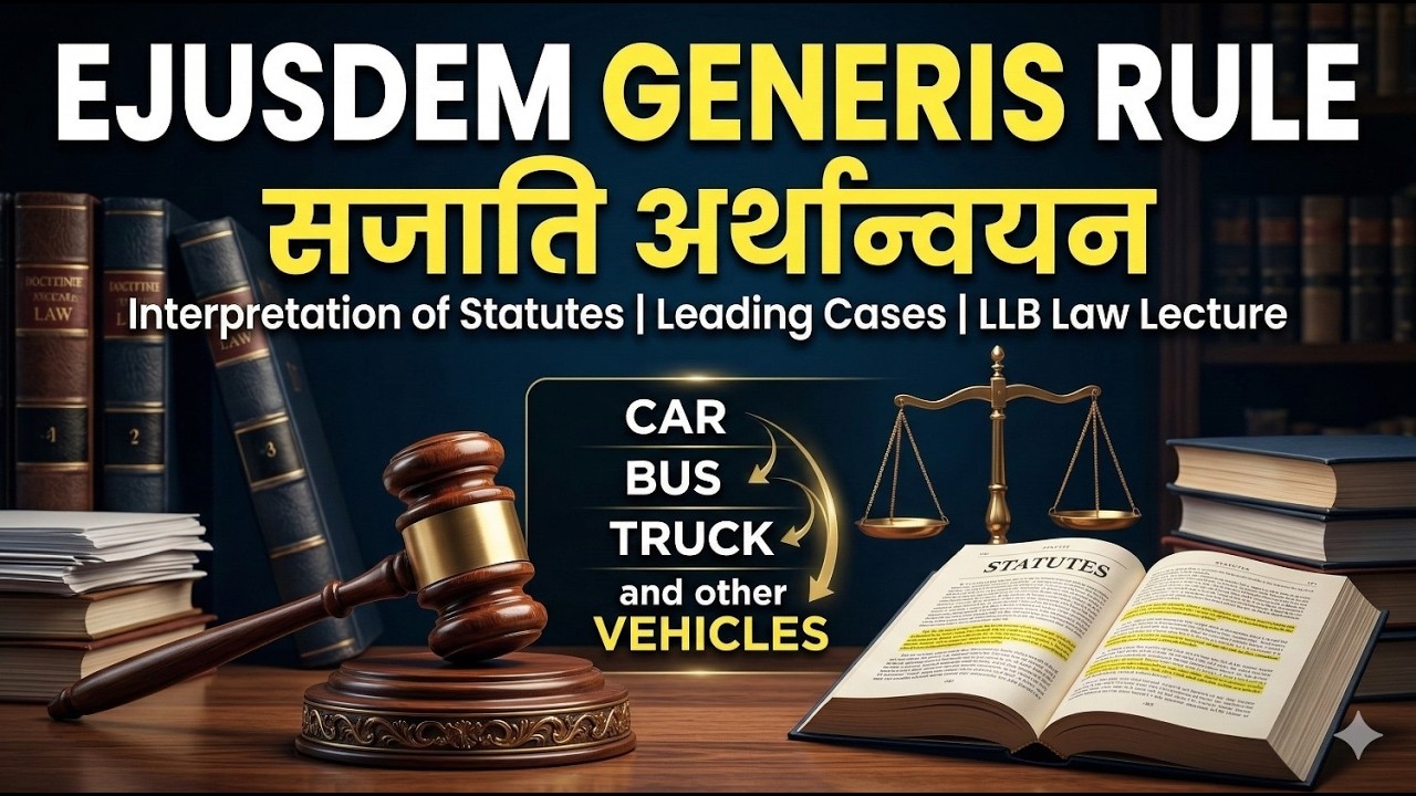 सजाति अर्थान्वयन (EJUSDEM GENERIS) क्या है? | CONSTRUCTION OF EJUSDEM GENERIS EXPLAINED