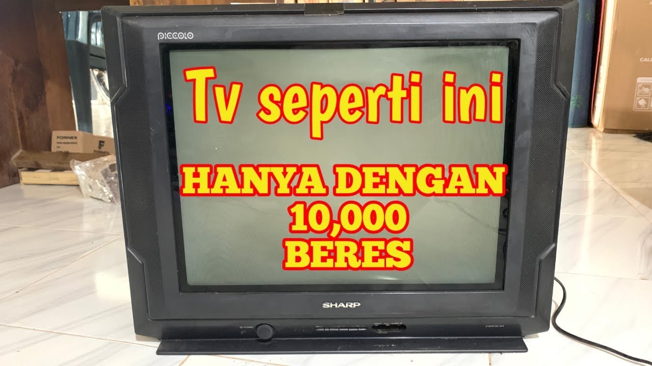 TV SHARP layar blank putih/menciut