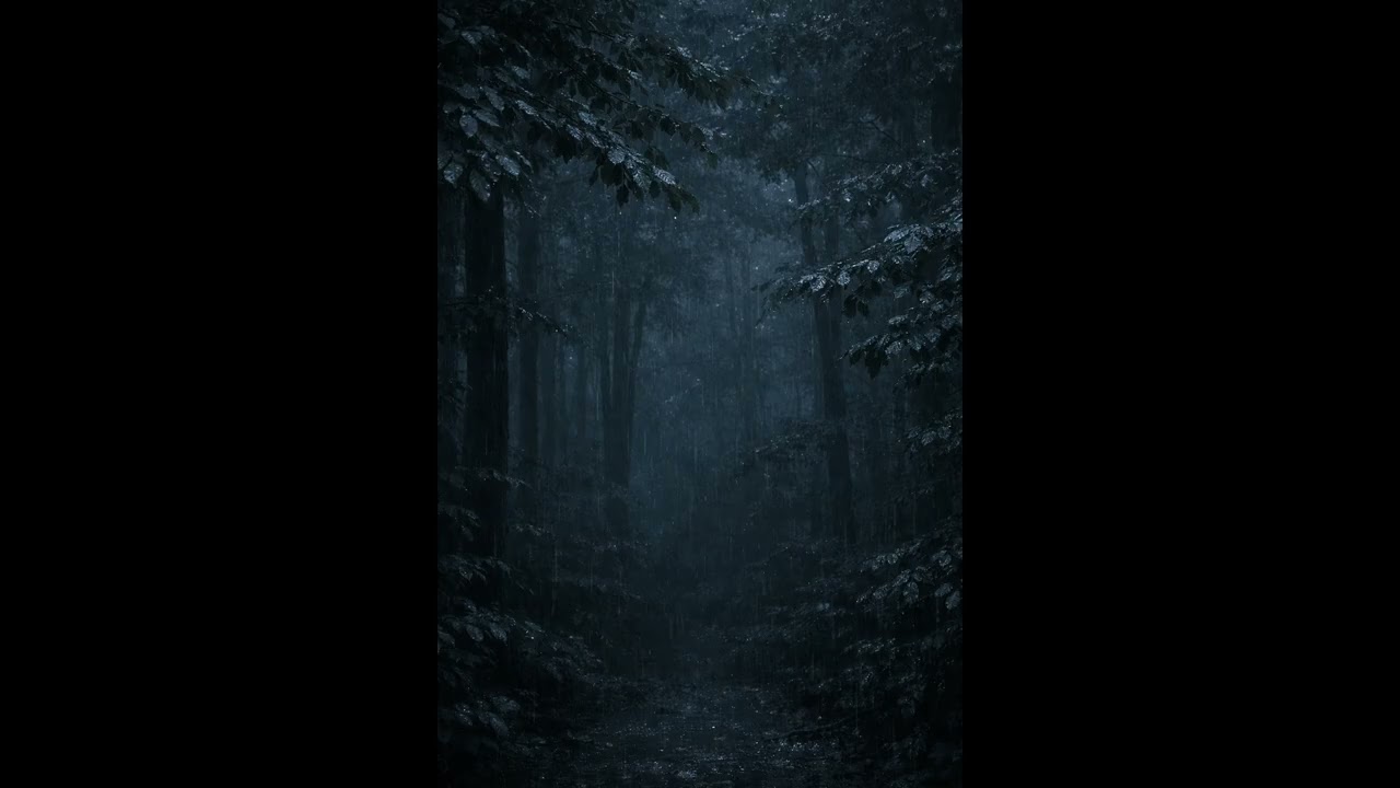 Dark Forest Rain 🌧️ Calm Night Rain Sounds for Sleep 3 Hours