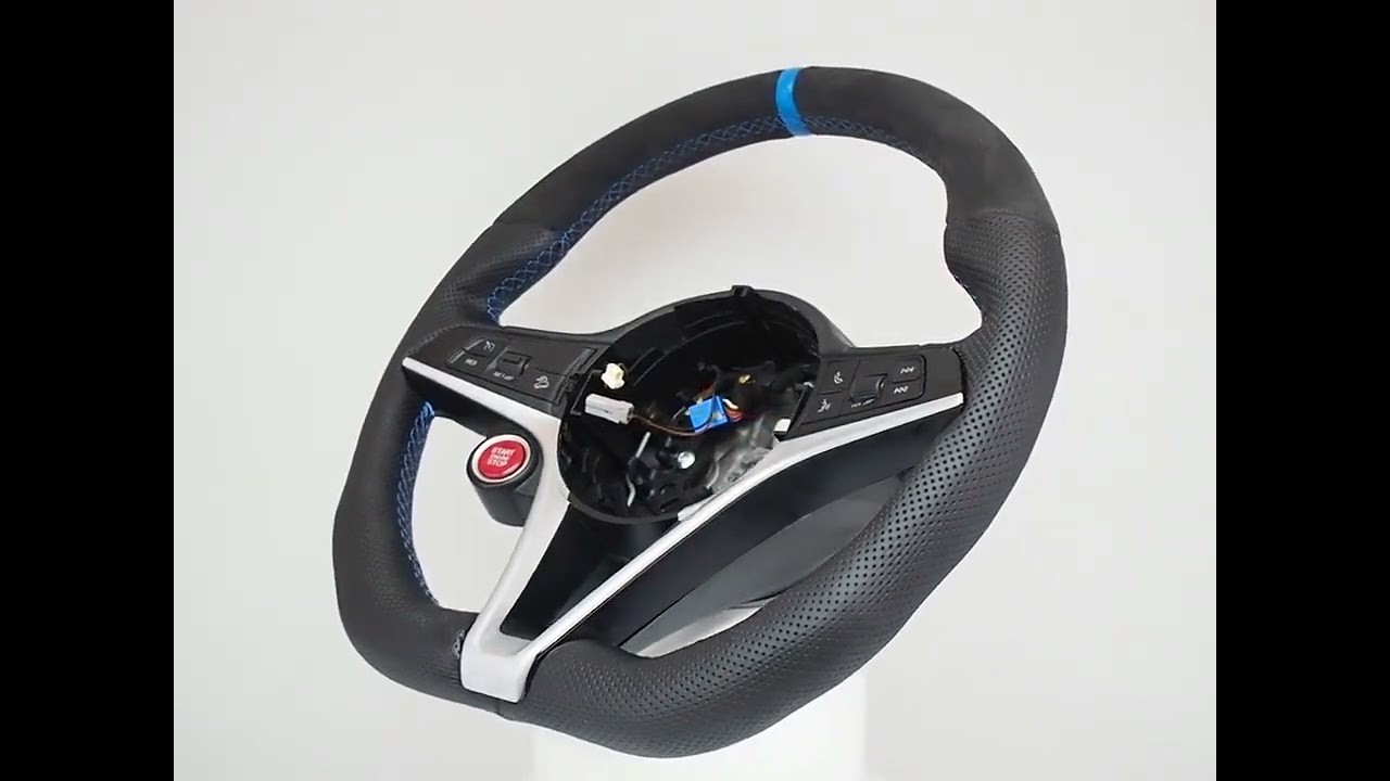Custom Steering Wheels EU👉 ALFA ROMEO Stelvio Giulia Quadrifoglio Flat bottom Sport steering wheel