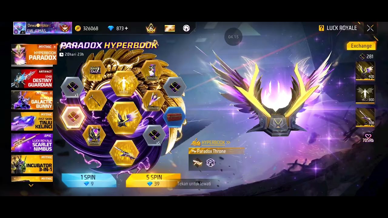 Borong Event Spin Paradox Byperbook Free fire