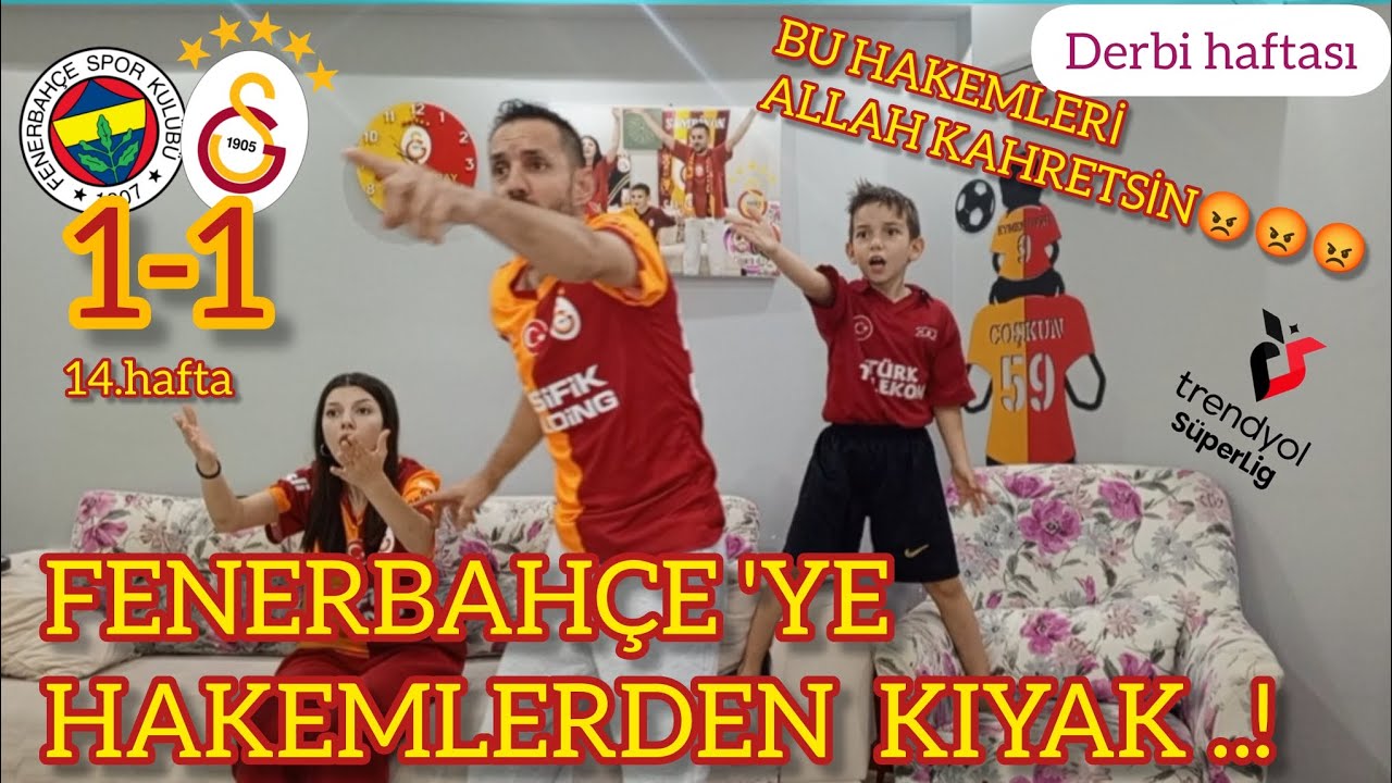 FENERBAHÇE 1-1 GALATASARAY Hakemin düdüğü asılmalı 90+5 te beraberlik gölüne sevindiler 