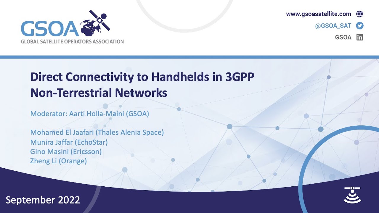 Direct Connectivity to Handhelds in 3GPP Non Terrestrial Networks