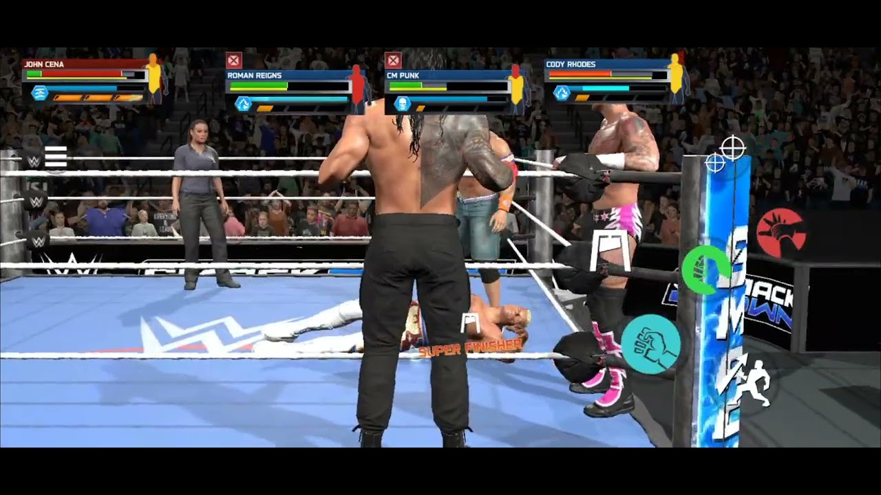 WWE John Cena vs Roman Reigns Cody Rhodes Cm Punk 3 in 1 Handicape Match 