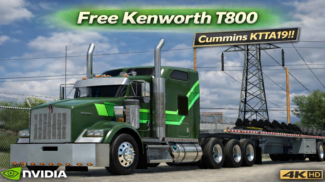 *Free Kenworth T800* Plows Hauled Cedar Rapids to Dubuque *JBX2/TAA Graphics* ATS 4K 1.58