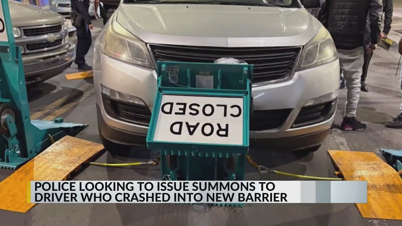 Police look to issue summons for driver who crashed into downtown Albuquerque barrier