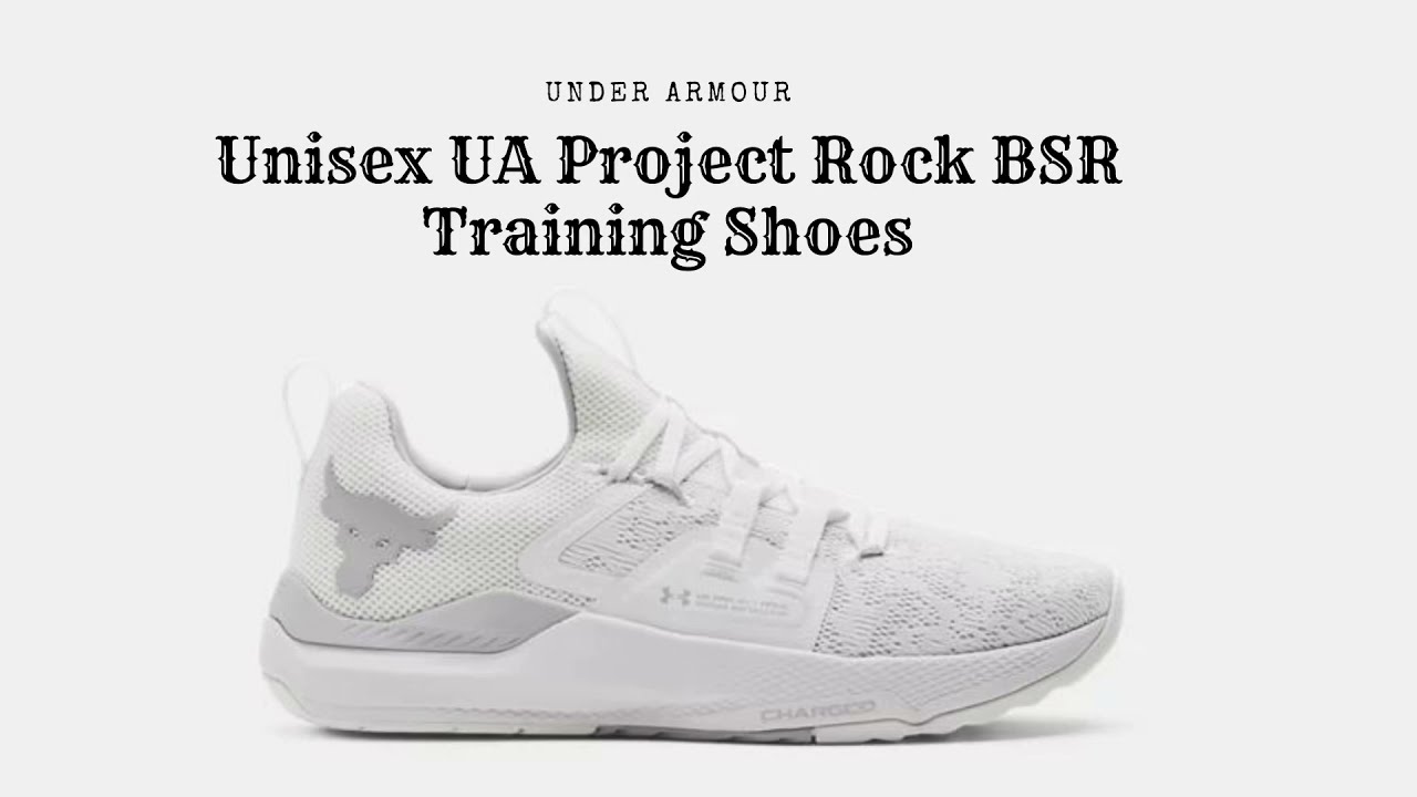 UNDER ARMOUR Unisex UA Project Rock BSR Training Shoes (White/ Halo Gray Color)