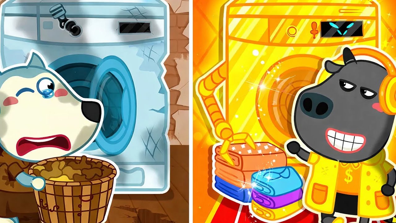 Rich Washing Machines and Poor Washing Machines | Don't Be Jealous of Wolfoo | Wolfoo and Friends