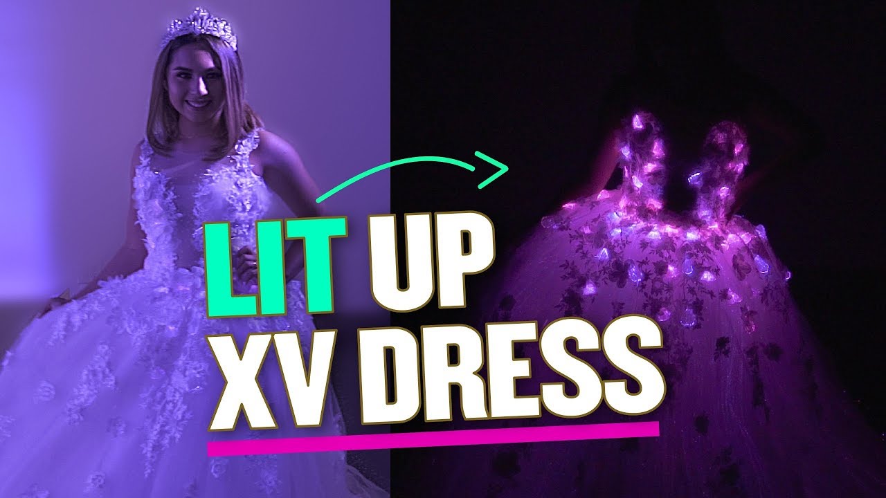 Trying on a Light Up Quinceanera LED Dress!