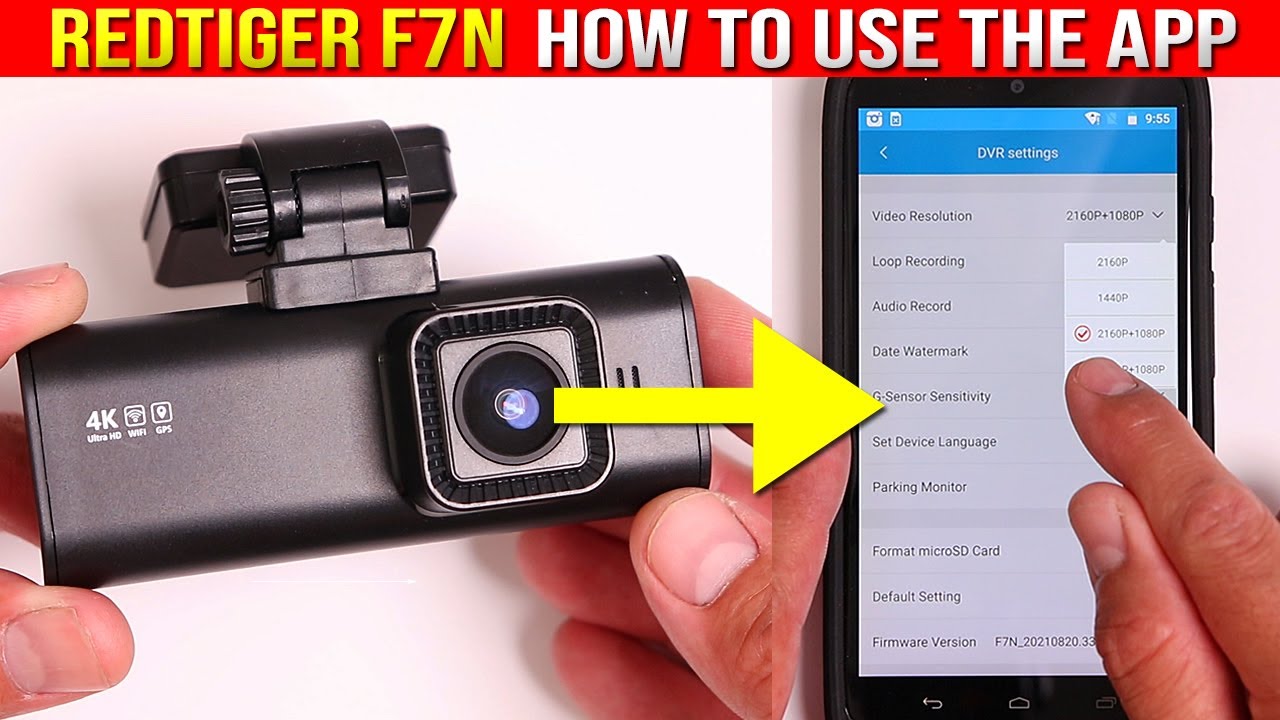 REDTIGER F7N How to use APP WiFi & Recommended Settings (4K, 2K, HD, GPS, Park Mode, Time Lapse)