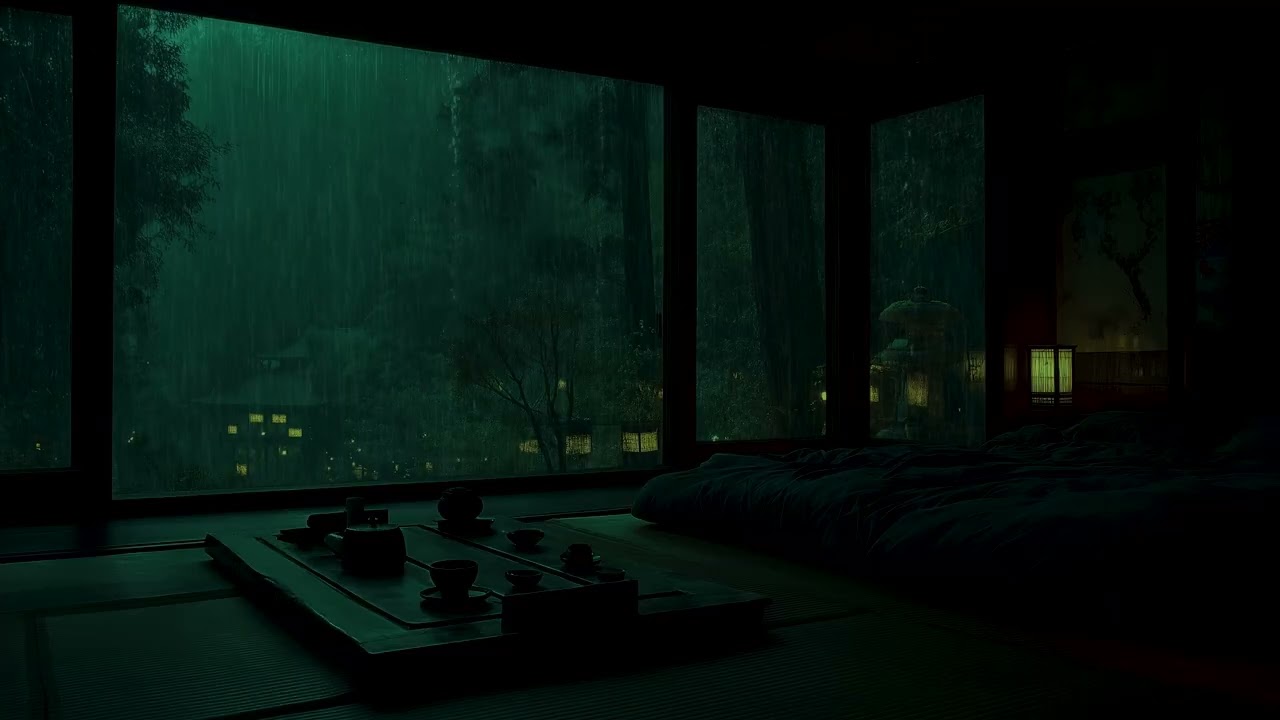 Heavy Rain Sounds in a Tranquil Garden 🌧️| Pure Nature Ambience for Deep Sleep and Focus 🌿