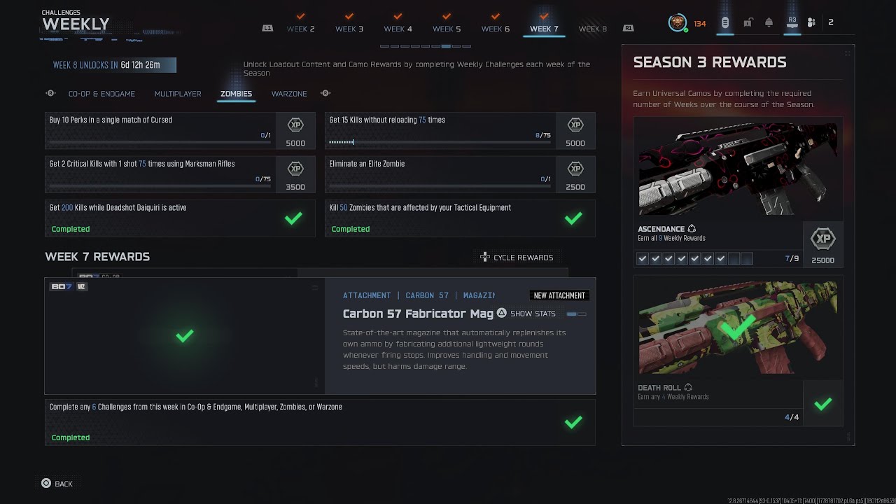 Completing the s3 week 7 challenges across bo7
