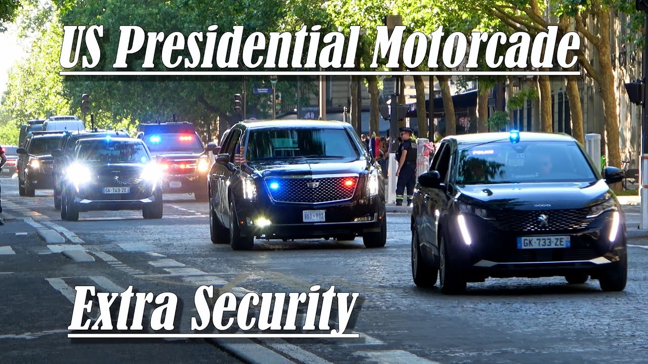 Extra Security for US Presidential Motorcade in Paris