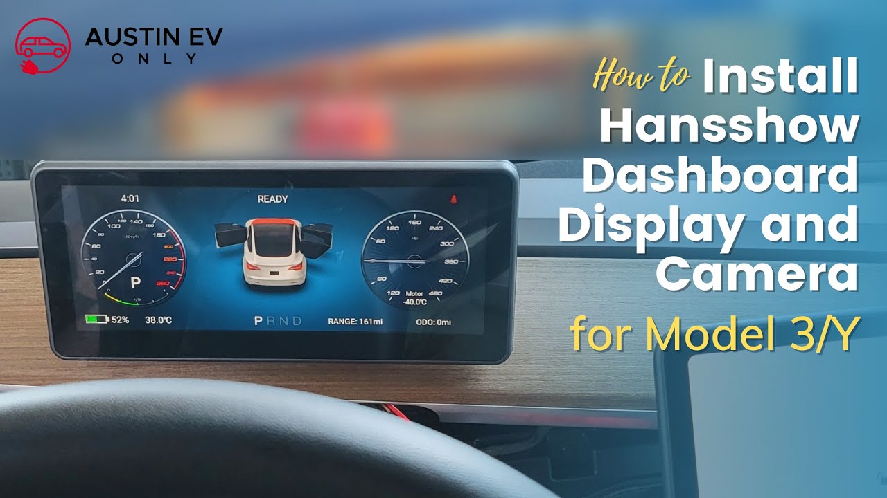 HANSSHOW Heads up Dash Display and Camera in a Tesla Model 3 / Model Y