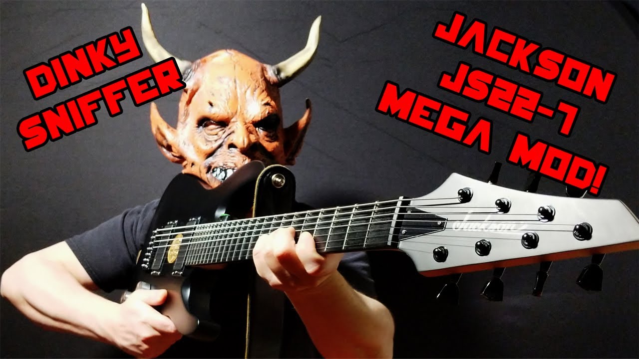 Jackson Dinky JS22-7 Mega Mod - EMG Gotoh Hipshot Schaller Upgrades on $199 7-String Guitar