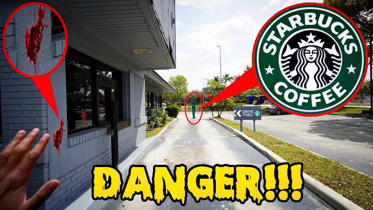 ЕСЛИ УВИДИТЕ КРОВЬ В ЗАБРОШЕННОМ АВТО-ЗАЛЕ STARBUCKS В РЕАЛЬНОЙ ЖИЗНИ, БЕГИТЕ! *ПОЯВЛЯЕТСЯ ДЕВУШК...