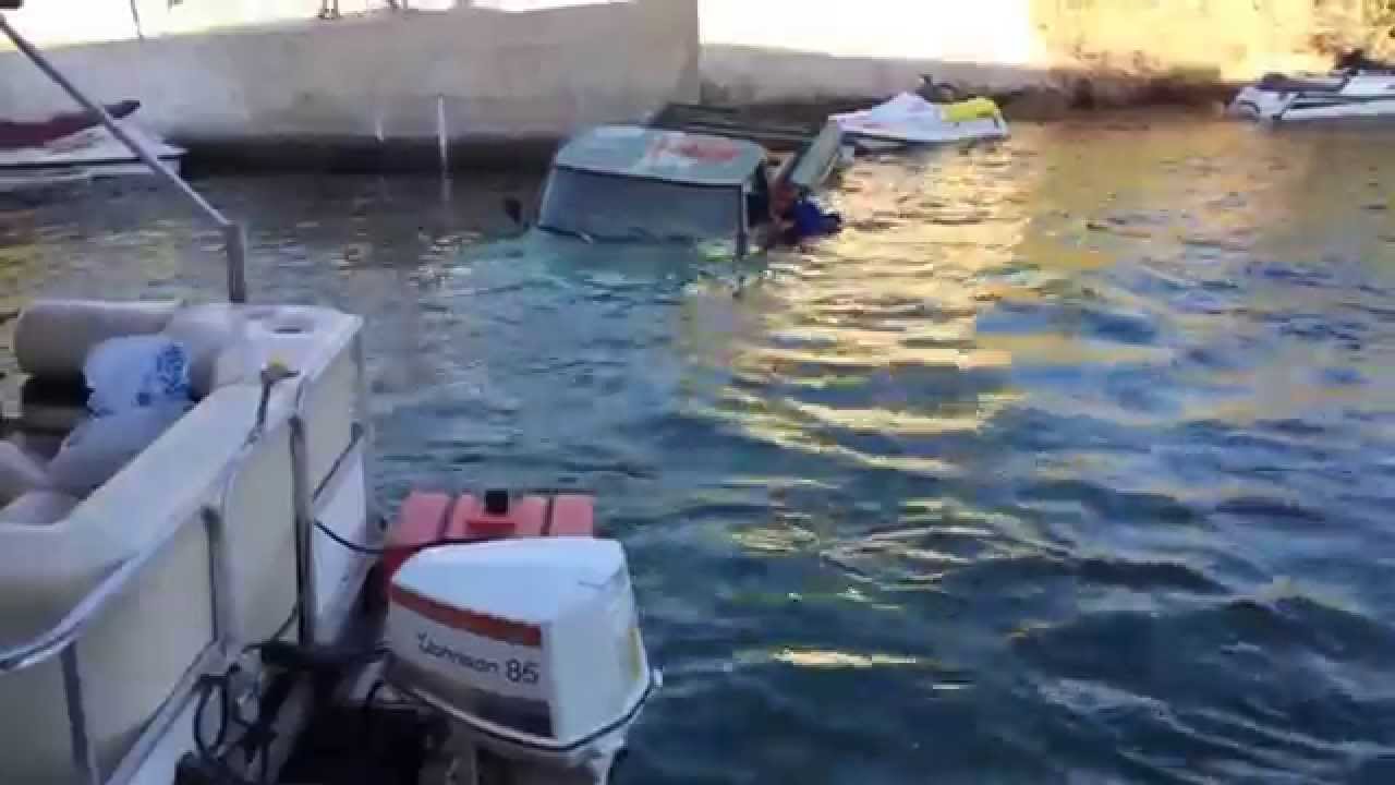 Lake Havasu Site 6 Truck sinks at loading dock Video #1