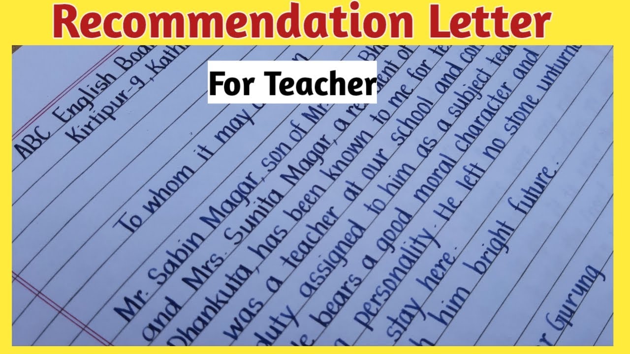Writing a Letter of Recommendation |Beautiful English Handwriting | Recommendation letter| Eng Teach