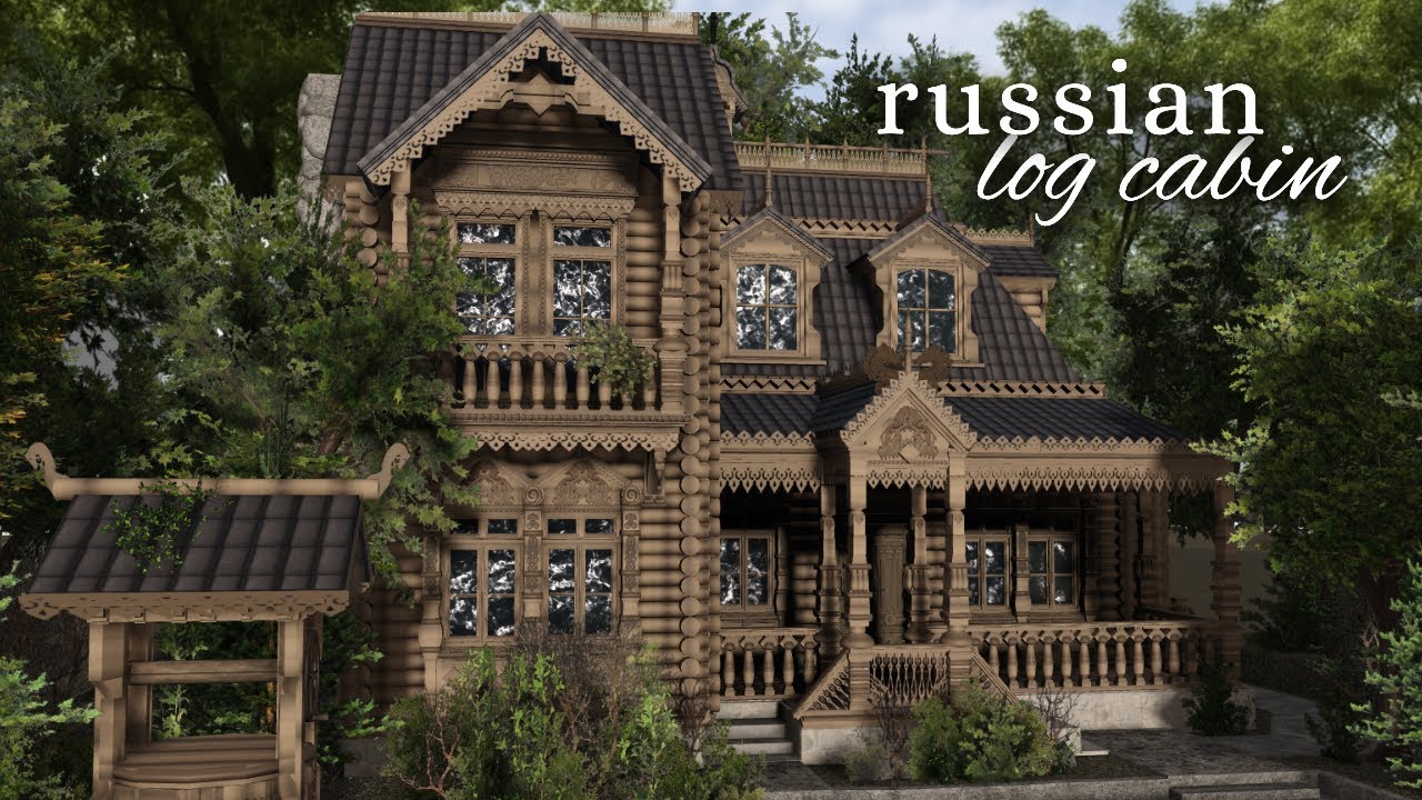 🌿 bloxburg : russian log cabin 🌲house tour +  layout | ⋆.˚ roblox