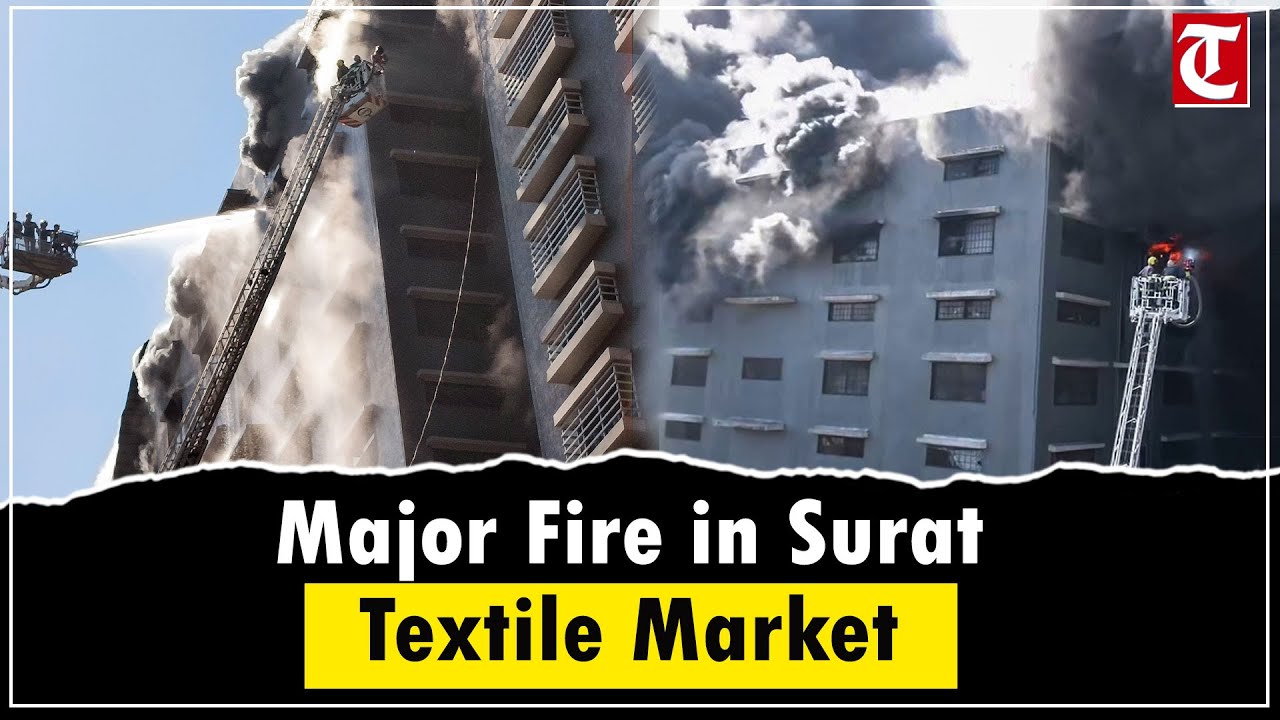 Fire Erupts in Surat Textile Market; Firefighters Continue Dousing Operations