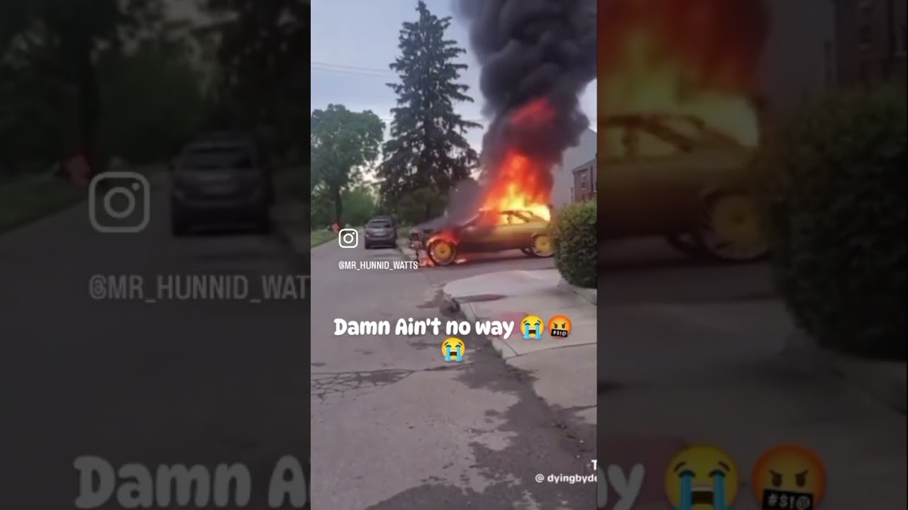 Man crying after gf  set his car on 🔥 fire😂😂😂 #explore #explorepage