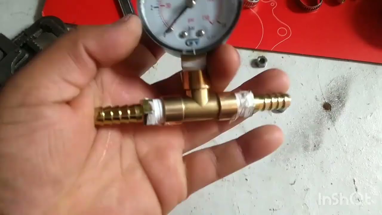 teste pressão de combustível, manômetro caseiro.