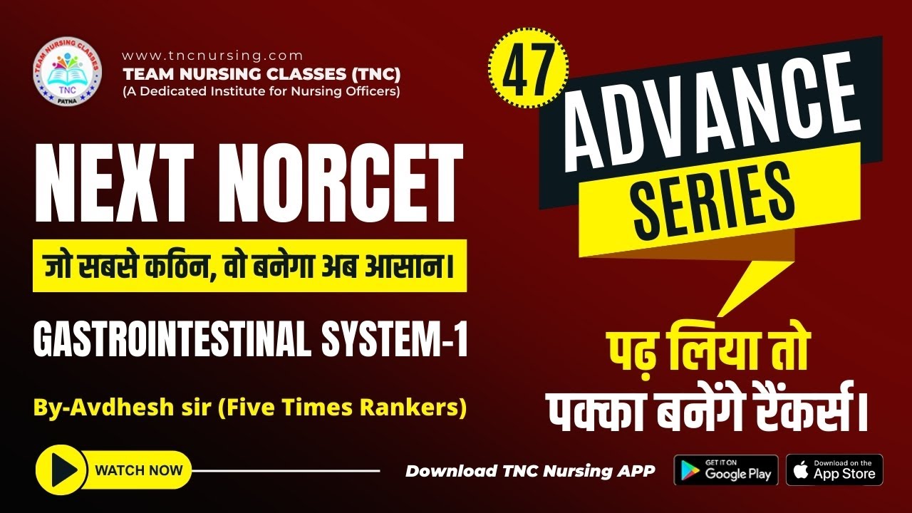 NORCET ADVANCE TNC Series -47 || #NCLEX Pattern ||  Daily 9.00 am || AIIMS || ALL NURSING EXAM