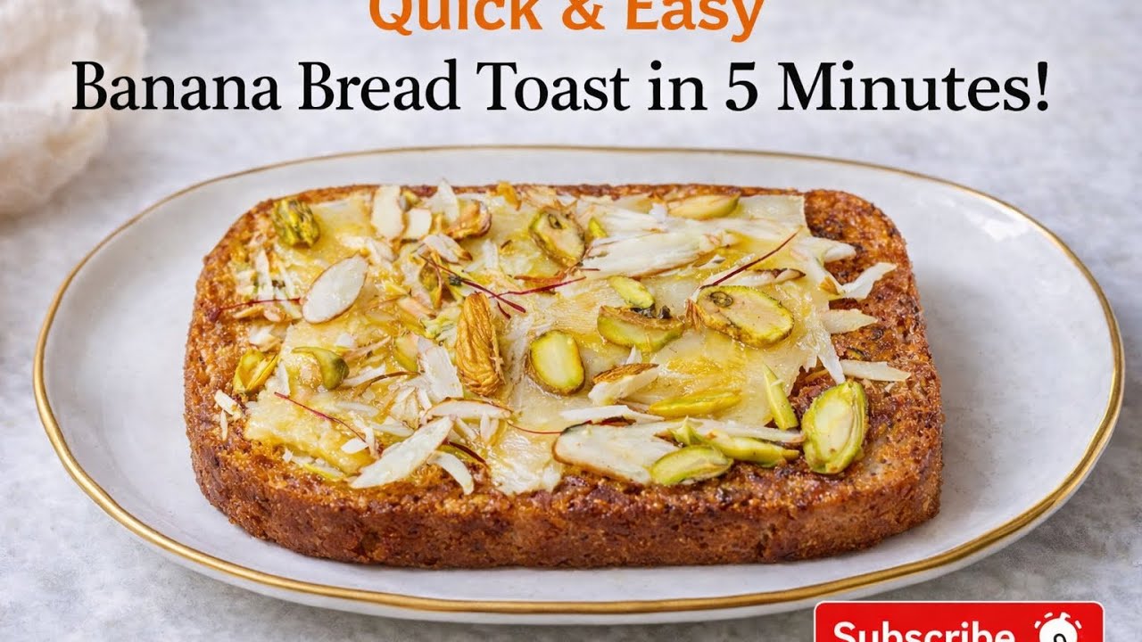 Golden Toasted Banana Bread Loaf with a Soft, Moist Center & Crisp Edges