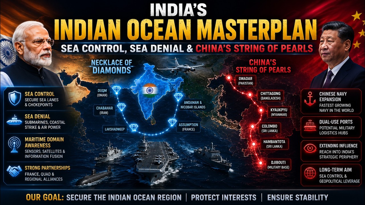 India's Indian Ocean Masterplan | Sea Control, Sea Denial & China's String of Pearls #indiadefense