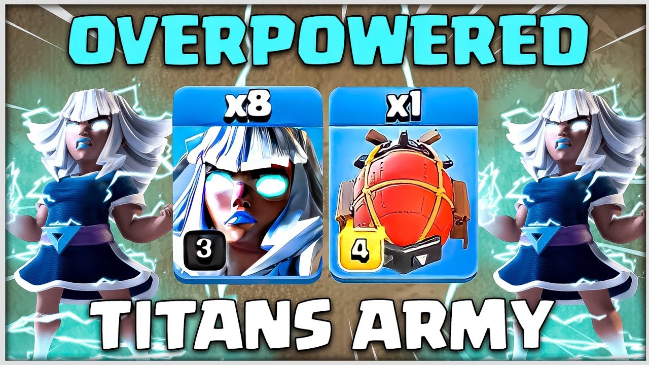 OVERPOWERED ARMY! Th15 Mass Electro Titan Attack + Super Archer Blimp Attack Coc