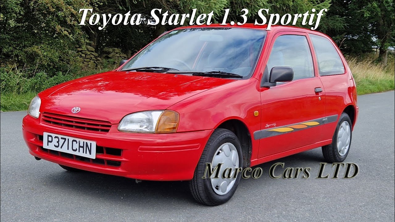 Toyota Starlet 1.3 Sportif 3 door Petrol Manual Hatchback 1996 P90 in Bright Red Modern Classic Car