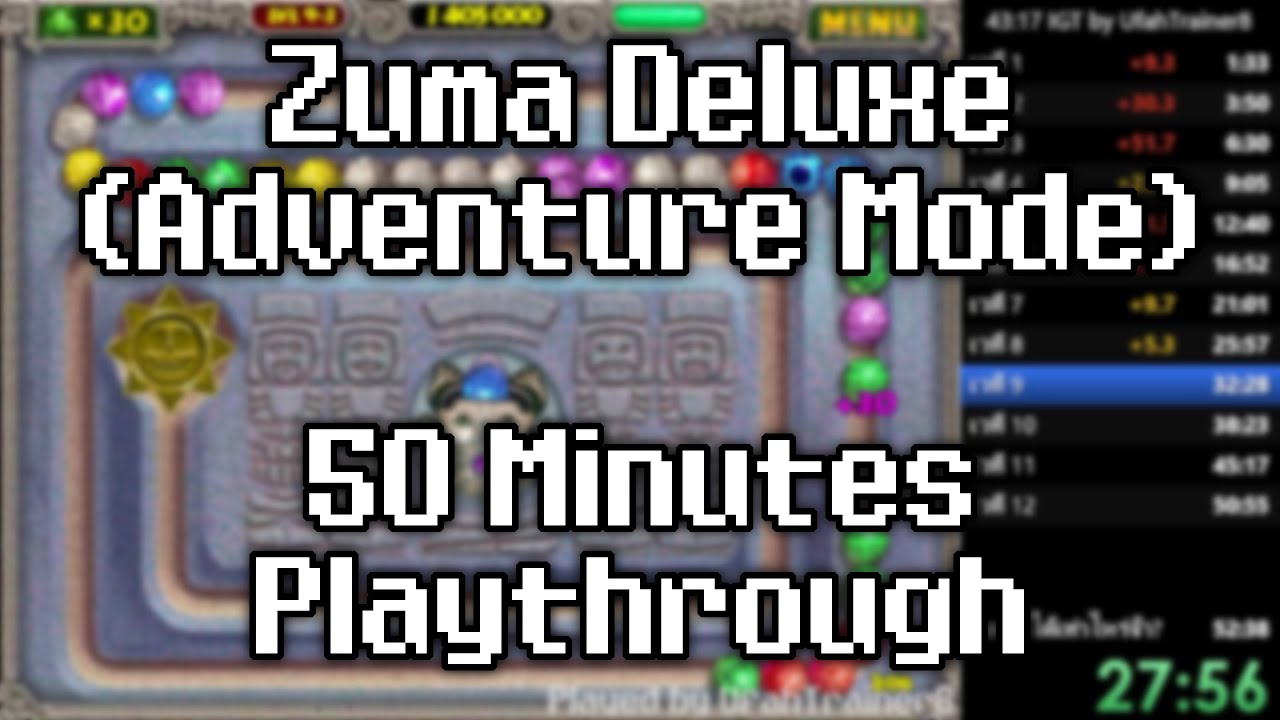 Zuma Deluxe (Adventure Mode) - 50 Minutes Playthrough [Attempt #34]
