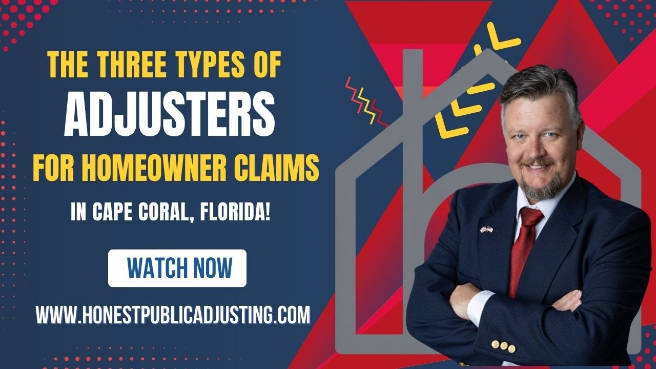 What are the three types of adjusters when it comes to homeowner claims in Cape Coral?