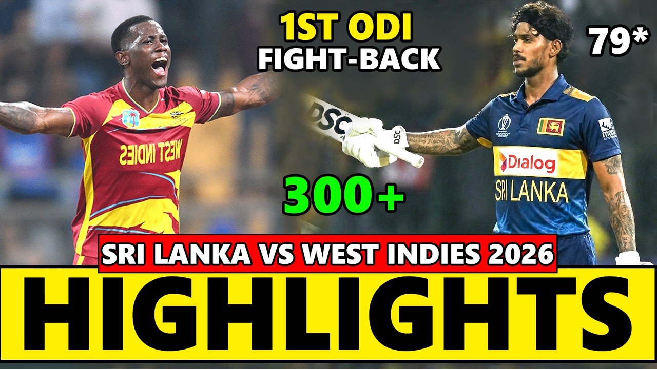 Sri Lanka vs West Indies 1st ODI Match Highlights 2026 | SL vs WI highlights