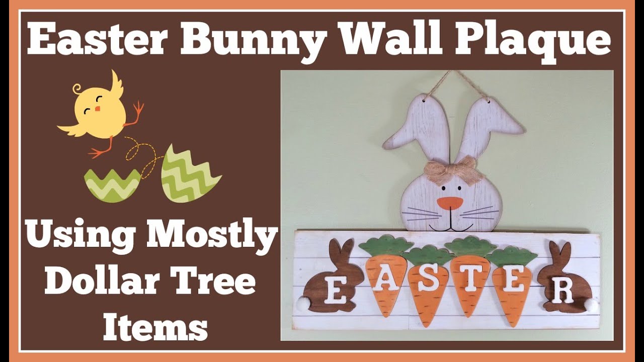 Easter Bunny Wall Plaque Diy Using Mostly Dollar Tree Items