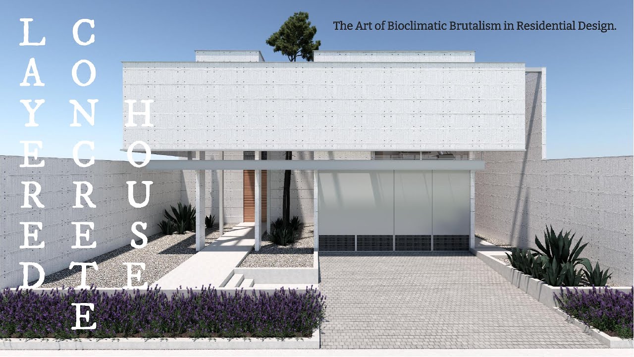 Layered Concrete House: The Art of Bioclimatic Brutalism in Residential Design!