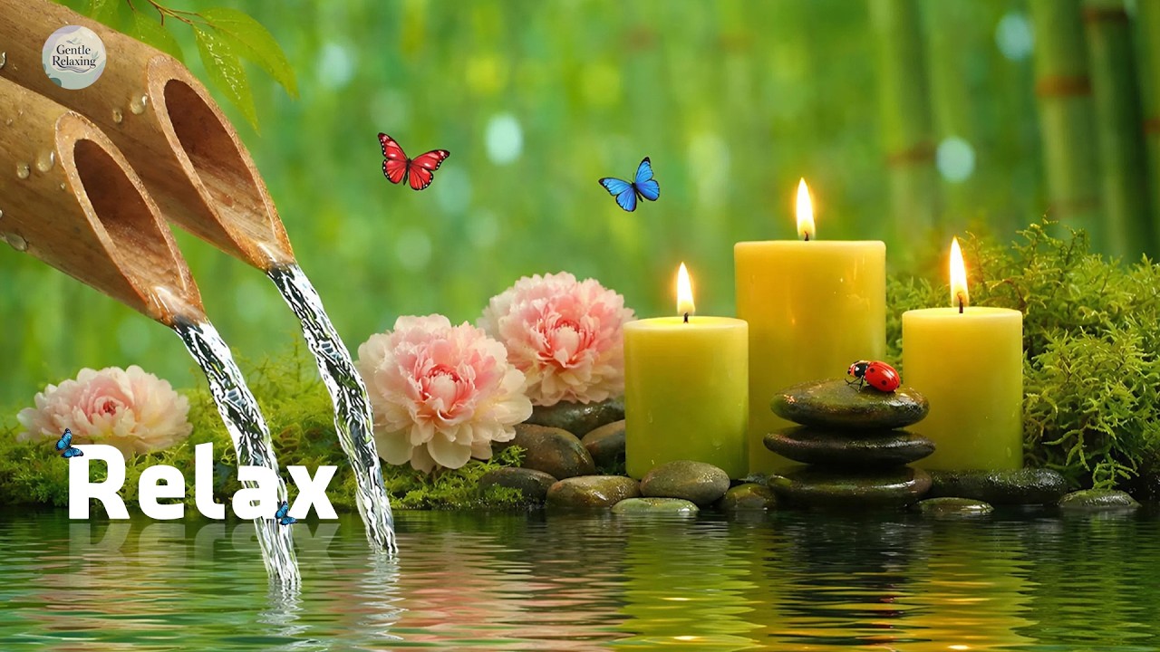 Soothing Spa Piano Music 🌿 Relaxing Sleep Music & Nature Sounds, Bamboo Water Fountain, Calm Music