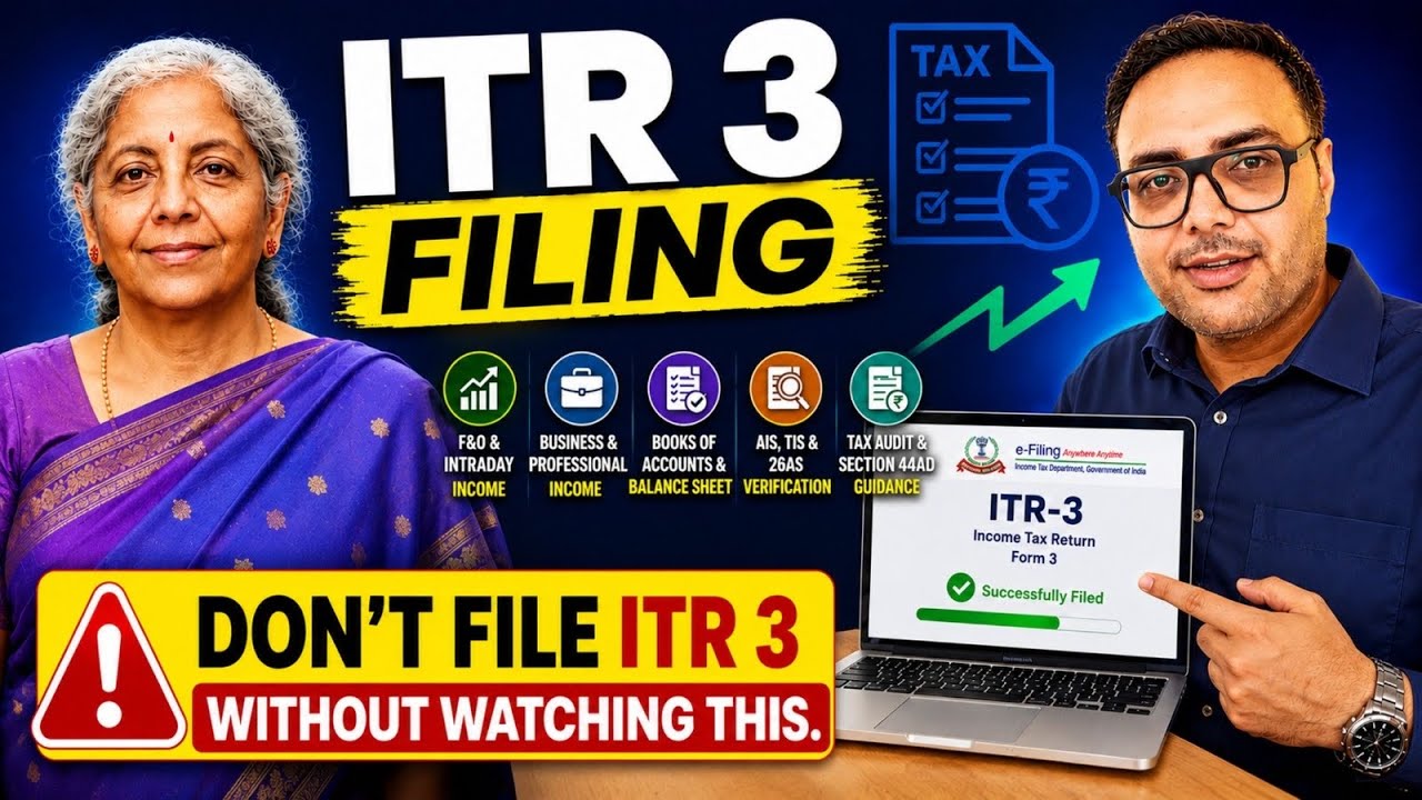 ITR 3 Filing AY 2026-27 | Complete Step-by-Step Filing for F&O Traders, Capital Gains
